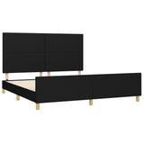 Bed Frame without Mattress Black 152x203 cm Queen Fabric - Top-Down View