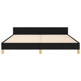 Bed Frame without Mattress Black 152x203 cm Queen Fabric - Rear View