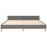 Bed Frame without Mattress Dark Grey 152x203 cm Queen Fabric - Rear View
