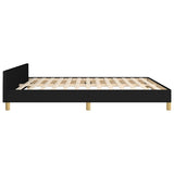 Bed Frame without Mattress Black 152x203 cm Queen Fabric - Close-Up Angle