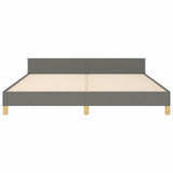 Bed Frame without Mattress Dark Grey 152x203 cm Queen Fabric - Rear View