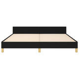 Bed Frame without Mattress Black 152x203 cm Queen Fabric - Rear View