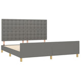 Bed Frame without Mattress Dark Grey 152x203 cm Queen Fabric - Top-Down View