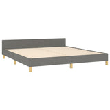 Bed Frame without Mattress Dark Grey 152x203 cm Queen Fabric - 45-Degree Angle