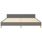 Bed Frame without Mattress Dark Grey 152x203 cm Queen Fabric