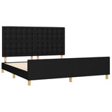 Bed Frame without Mattress Black 152x203 cm Queen Fabric - Top-Down View