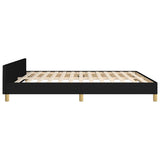 Bed Frame without Mattress Black 152x203 cm Queen Fabric - Close-Up Angle
