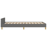 Bed Frame without Mattress Dark Grey 107x203 cm King Single Size Fabric - Close-Up Angle