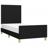 Bed Frame without Mattress Black 107x203 cm King Single Size Fabric - Side View