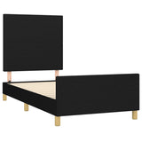 Bed Frame without Mattress Black 107x203 cm King Single Size Fabric - Top-Down View