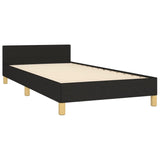 Bed Frame without Mattress Black 107x203 cm King Single Size Fabric - 45-Degree Angle