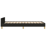 Bed Frame without Mattress Black 107x203 cm King Single Size Fabric - Close-Up Angle