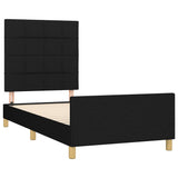 Bed Frame without Mattress Black 107x203 cm King Single Size Fabric - Top-Down View