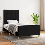 Bed Frame without Mattress Black 107x203 cm King Single Size Fabric