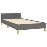 Bed Frame without Mattress Dark Grey 107x203 cm King Single Size Fabric - 45-Degree Angle