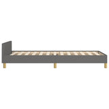 Bed Frame without Mattress Dark Grey 107x203 cm King Single Size Fabric - Close-Up Angle