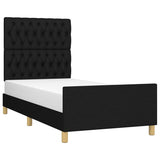 Bed Frame without Mattress Black 107x203 cm King Single Size Fabric - Side View