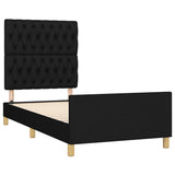 Bed Frame without Mattress Black 107x203 cm King Single Size Fabric - Top-Down View