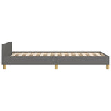 Bed Frame without Mattress Dark Grey 107x203 cm King Single Size Fabric - Close-Up Angle