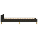 Bed Frame without Mattress Black 107x203 cm King Single Size Fabric - Close-Up Angle