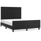 Bed Frame without Mattress Black 137x187 cm Double Faux Leather - Front View