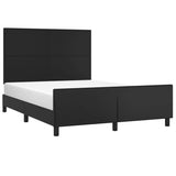 Bed Frame without Mattress Black 137x187 cm Double Faux Leather - Side View