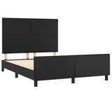 Bed Frame without Mattress Black 137x187 cm Double Faux Leather - Top-Down View