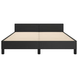 Bed Frame without Mattress Black 137x187 cm Double Faux Leather - Rear View