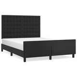 Bed Frame without Mattress Black 137x187 cm Double Faux Leather - Front View