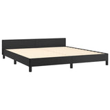 Bed Frame without Mattress Black 152x203 cm Queen Faux Leather - 45-Degree Angle
