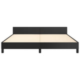 Bed Frame without Mattress Black 152x203 cm Queen Faux Leather - Rear View