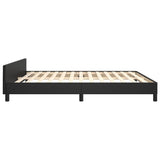 Bed Frame without Mattress Black 152x203 cm Queen Faux Leather - Close-Up Angle