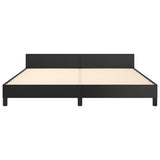 Bed Frame without Mattress Black 152x203 cm Queen Faux Leather - Rear View