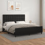 Bed Frame without Mattress Black 152x203 cm Queen Faux Leather