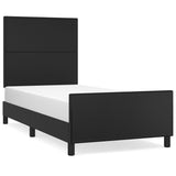 Bed Frame without Mattress Black 107x203 cm King Single Size Velvet - Front View