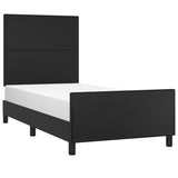 Bed Frame without Mattress Black 107x203 cm King Single Size Velvet - Side View