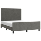 Bed Frame without Mattress Dark Grey 137x187 cm Double Velvet - Side View