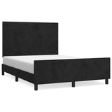 Bed Frame without Mattress Black 137x187 cm Double Velvet - Front View