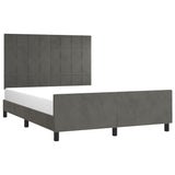 Bed Frame without Mattress Dark Grey 137x187 cm Double Velvet - Side View