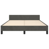 Bed Frame without Mattress Dark Grey 137x187 cm Double Velvet - Rear View