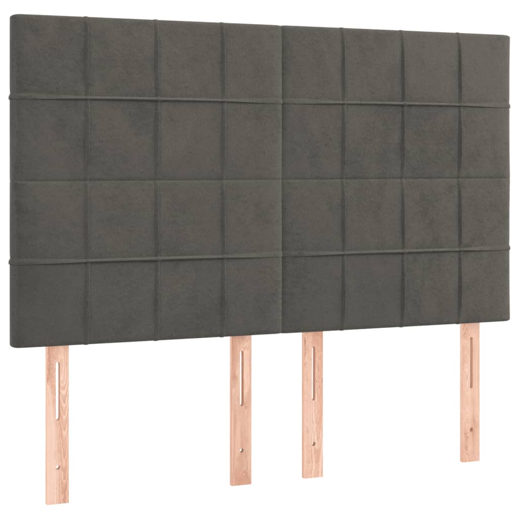 Bed Frame without Mattress Dark Grey 137x187 cm Double Velvet