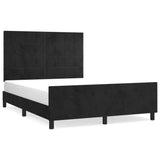 Bed Frame without Mattress Black 137x187 cm Double Velvet - Front View