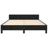 Bed Frame without Mattress Black 137x187 cm Double Velvet - Rear View