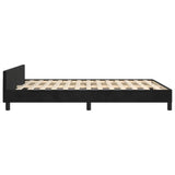 Bed Frame without Mattress Black 137x187 cm Double Velvet - Close-Up Angle
