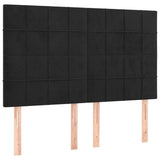 Bed Frame without Mattress Black 137x187 cm Double Velvet - Extra Image