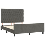 Bed Frame without Mattress Dark Grey 137x187 cm Double Velvet - Top-Down View