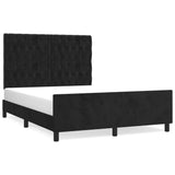 Bed Frame without Mattress Black 137x187 cm Double Velvet - Front View