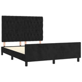 Bed Frame without Mattress Black 137x187 cm Double Velvet - Top-Down View