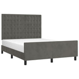 Bed Frame without Mattress Dark Grey 137x187 cm Double Velvet - Side View