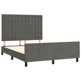 Bed Frame without Mattress Dark Grey 137x187 cm Double Velvet - Top-Down View
